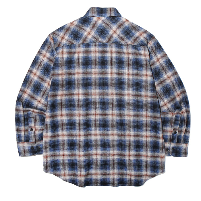 Cosmo Checker Flannel Long Sleeve Shirt Navy