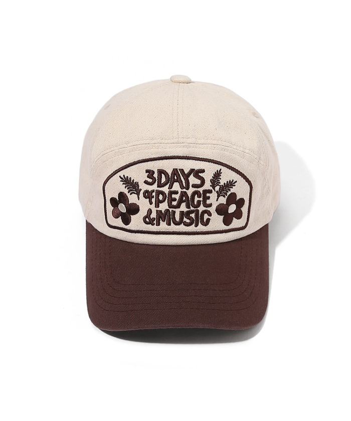 Peace and Music Pannel Cap Brown